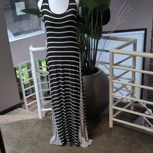 Umgee Monochrome Striped Maxi Dress